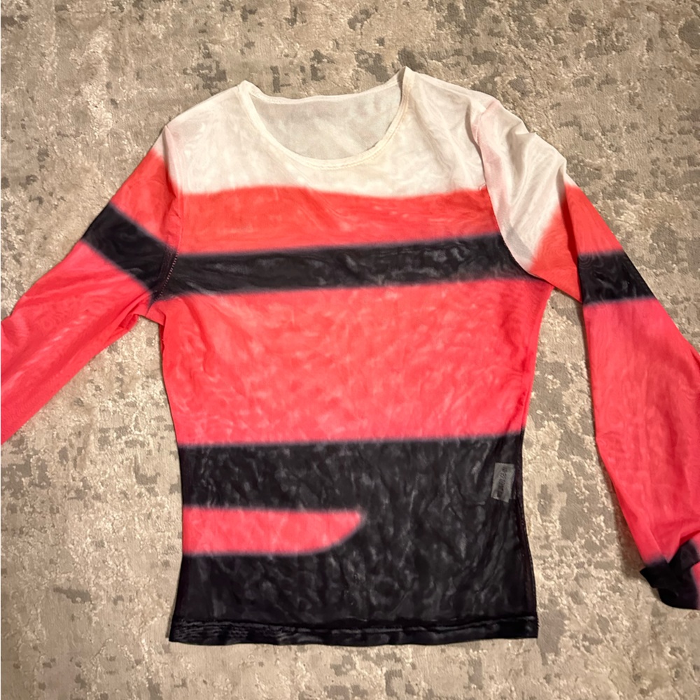 MESH cropped pink top